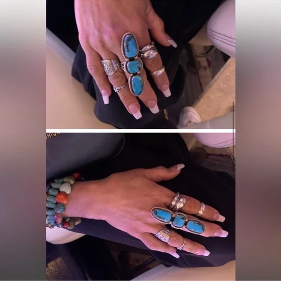 Vintage silver turquoise ring - Picture 5 of 10